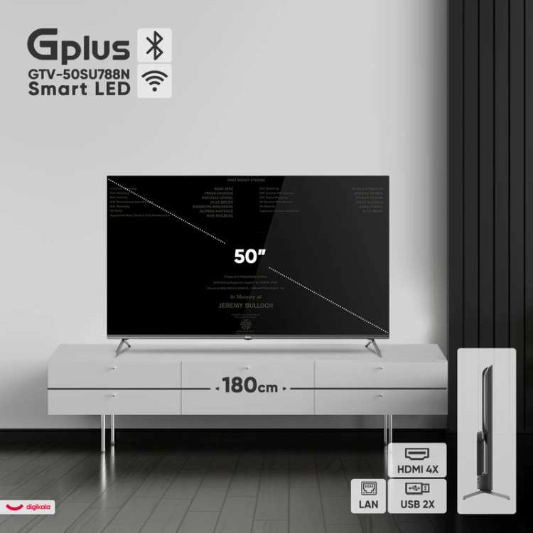 تلویزیون 50 اینچ ال ای دی هوشمند جی پلاس مدل GTV-50SU788N